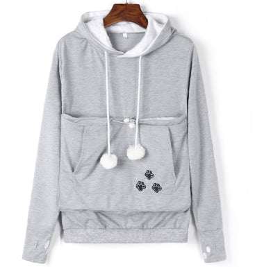Unisex cat lovers hoodie in medium thickness, polyester cotton fabric, plain weave, round collar.